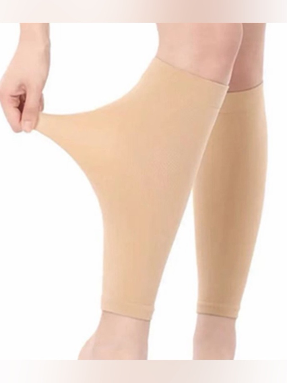Three pairs Men's Athletic Beige Calf Sleeves - Lightweight Support